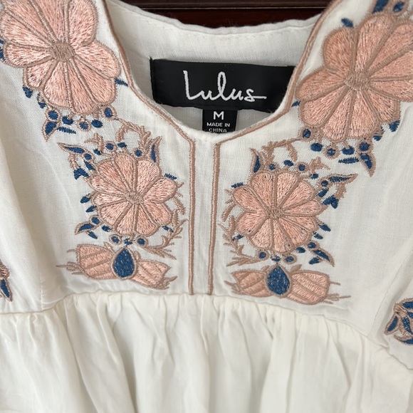 Lulus Daisy Petal Pickin Ivory Embroidered Dress (NWT) - Picture 10 of 11